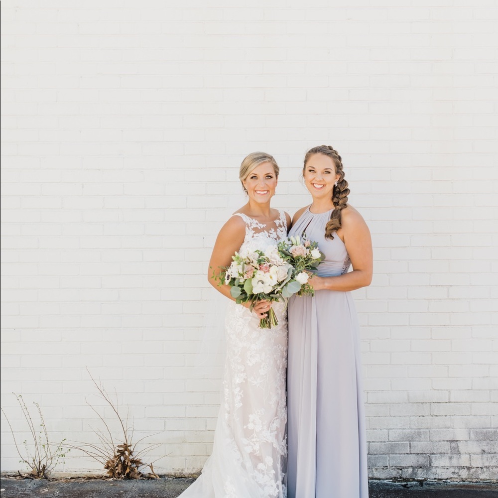 Azazie bridesmaid dress in slate grey